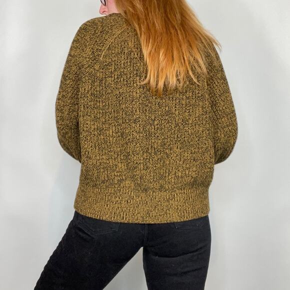 A New Day Large Neutral Brown & Black Semi Cropped Button Front Cardigan Sweater - Picture 3 of 14